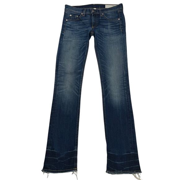 Rag & Bone Crop Jean 27.5" Inseam Alderly Wash Whiskering W1510K520 Size 24 - Picture 4 of 13